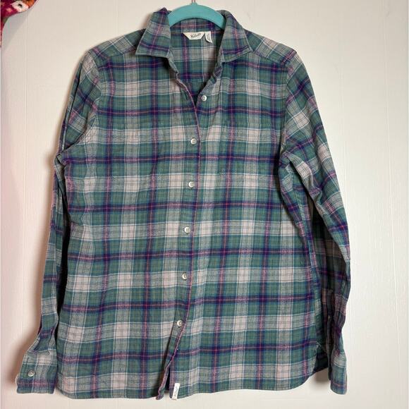 Woolrich Tops - Woolrich Women's Large Long Sleeve Button Front Plaid Flannel Shirt